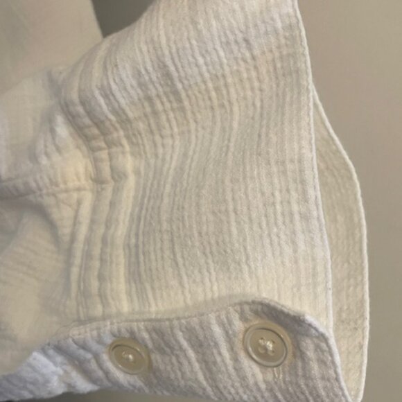Madewell Cotton Double Gauze Oversize White Button-Down Shirt, Size XL - Picture 3 of 6